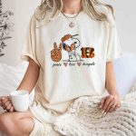 Peace Love Heart Bengals Snoopy Football Fan T Shirt 7