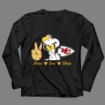 Peace Love Kansas City Chiefs Snoopy Nfl Emojis 4 Long Sleeves