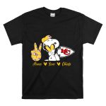 Peace Love Kansas City Chiefs Snoopy Nfl Emojis T Shirt 6