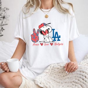 Peace Love Los Angeles Dodgers Snoopy La Shirt