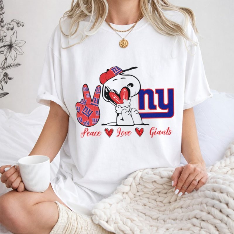 Peace Love New York Giants Snoopy Ny 1 T Shirt