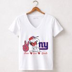 Peace Love New York Giants Snoopy Ny 5 Womens V Neck