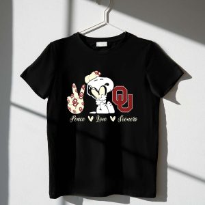 Peace Love Oklahoma Sooners Snoopy 1 T Shirt.jpg