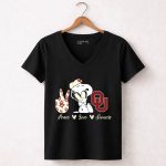 Peace Love Oklahoma Sooners Snoopy 7 Womens V Neck.jpg