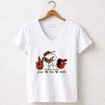 Peace Love Orioles Snoopy Cheerful Baltimore Baseball Spirit 5 Womens V Neck
