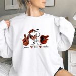Peace Love Orioles Snoopy Cheerful Baltimore Baseball Spirit 9 Sweatshirt