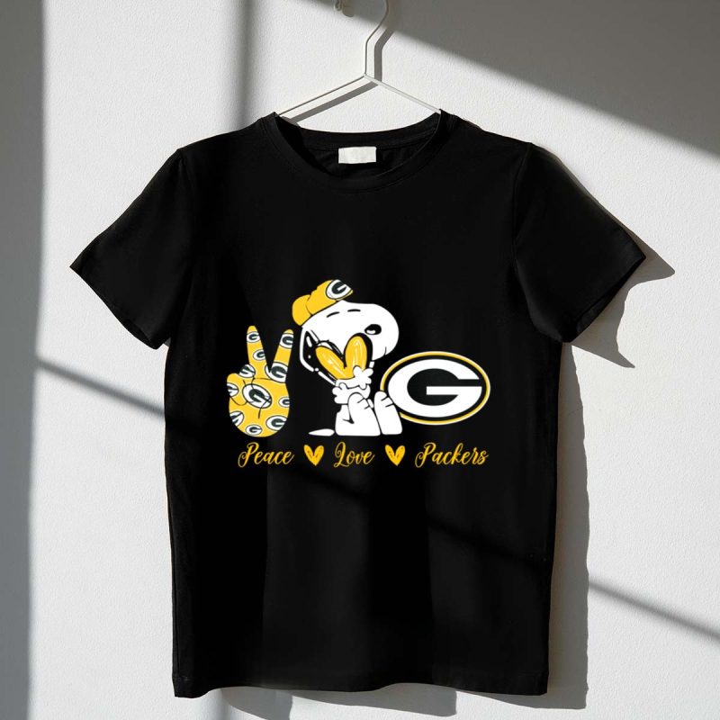 Peace Love Packers Snoopy Green Bay Packers 1 T Shirt