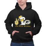 Peace Love Packers Snoopy Green Bay Packers 2 Hoodie