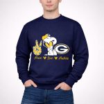 Peace Love Packers Snoopy Green Bay Packers 3 Sweatshirt
