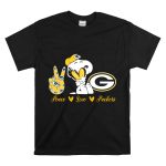 Peace Love Packers Snoopy Green Bay Packers T Shirt 6