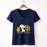 Peace Love Padres Snoopy San Diego Padres 5 Womens V Neck.jpg