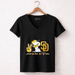 Peace Love Padres Snoopy San Diego Padres 7 Womens V Neck.jpg