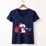 Peace Love Patriots Snoopy New England 5 Womens V Neck