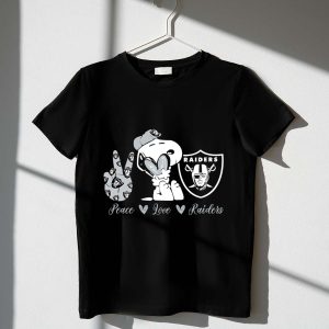 Peace Love Raiders Snoopy Football 1 T Shirt