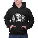 Peace Love Raiders Snoopy Football 2 Hoodie