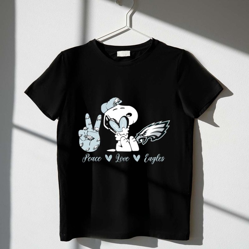 Peace Love Snoopy Philadelphia Eagles 1 T Shirt