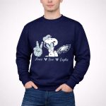 Peace Love Snoopy Philadelphia Eagles 3 Sweatshirt