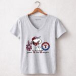 Peace Love Snoopy Texas Rangers 7 Womens V Neck.jpg