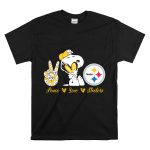 Peace Love Steelers Snoopy T Shirt 6