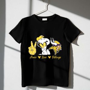 Peace Love Vikings Snoopy Minnesota 1 T Shirt