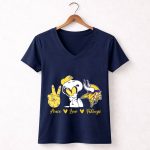 Peace Love Vikings Snoopy Minnesota 5 Womens V Neck