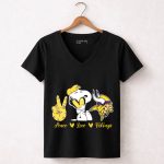 Peace Love Vikings Snoopy Minnesota 7 Womens V Neck