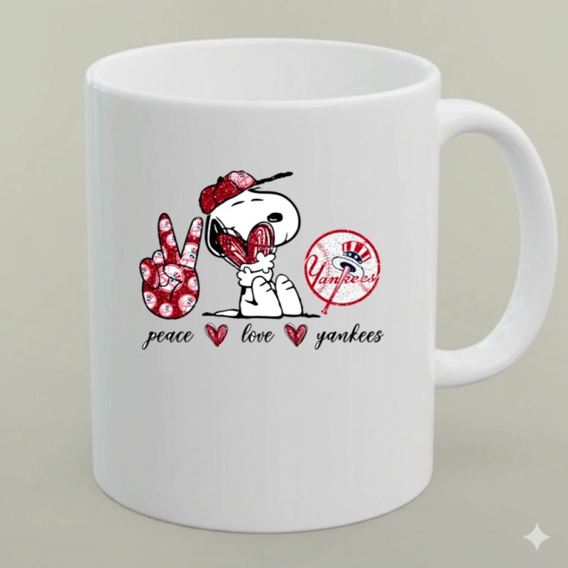 Peace Love Yankees Snoopy New York Yankees Cap 1 Mug.jpg