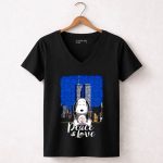 Peace and Love Snoopy 11th September The Peanuts Movie Twin Towers 7 Womens V Neck