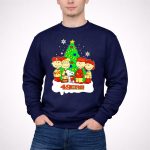 Peanuts Characters Christmas San Francisco 49ers Tree Snoopy Charlie Brown 3 Sweatshirt