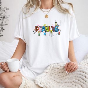 Peanuts Characters Painting Colorful Letters Charlie Brown Snoopy Lucy Linus Woodstock T Shirt 1.jpg