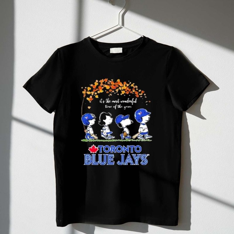 Peanuts Characters X Toronto Blue Jays Its The Most Wonderful Time Of The Year Autumn 1 T Shirt.jpg