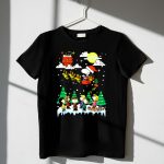 Peanuts Christmas Charlie Brown Snoopy Santa Sleigh Woodstock Scene 1 T Shirt 1.jpg