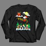 Peanuts Christmas Charlie Brown Snoopy Santa Sleigh Woodstock Scene 4 Long Sleeves 1.jpg