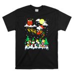 Peanuts Christmas Charlie Brown Snoopy Santa Sleigh Woodstock Scene T Shirt 6 1.jpg