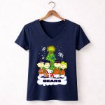 Peanuts Christmas Chicago Bears Snoopy Winter Scene 5 Womens V Neck