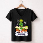 Peanuts Christmas Chicago Bears Snoopy Winter Scene 7 Womens V Neck