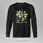 Peanuts Christmas Time Is Here Snoopy and Characters Around Christmas Tree T Shirt 9 1.jpg