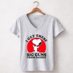 Peanuts Fathers day big gun Snoopy 7 Womens V Neck