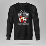 Peanuts God first family second then Kansas City Chiefs Trophy 9 Sweatshirt