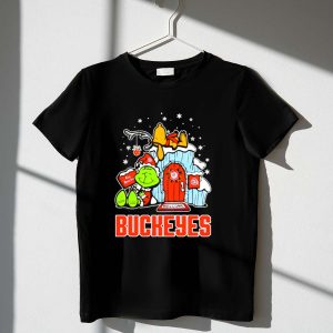 Peanuts Grinch Ohio State Buckeyes Go Bucs Merry Xmas Snoopy Woodstock Shirt