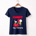 Peanuts Kansas City Chiefs Football Happy Thanksgiving 5 Womens V Neck