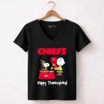 Peanuts Kansas City Chiefs Football Happy Thanksgiving 7 Womens V Neck