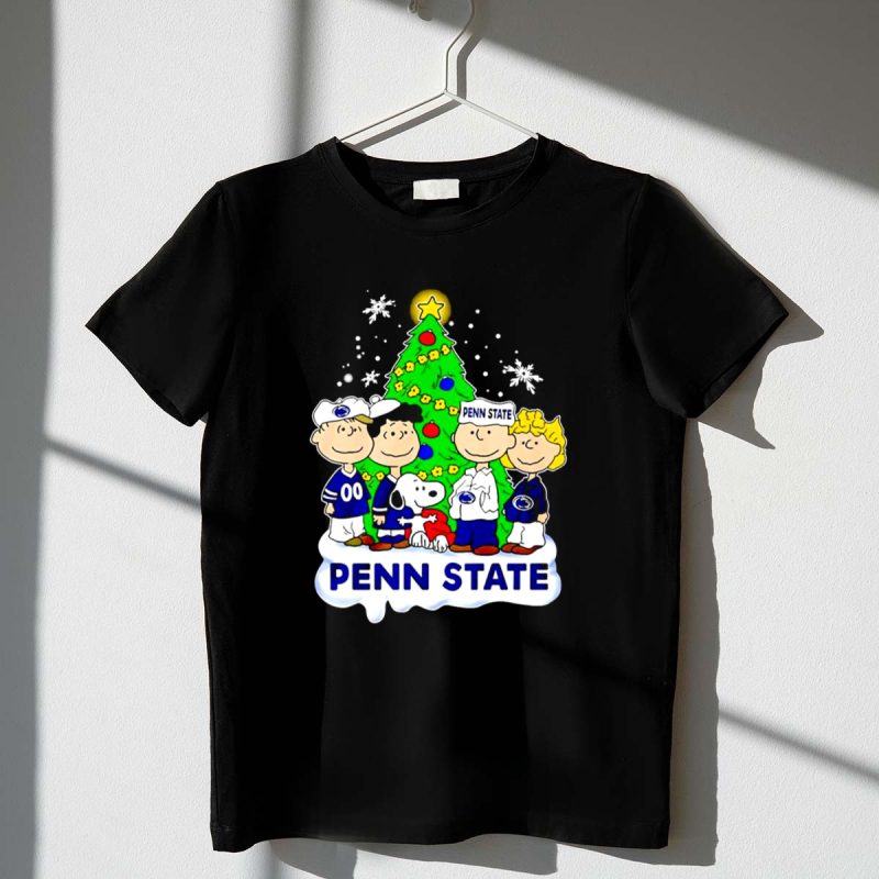 Peanuts Penn State Christmas Nittany Lions Snoopy And Friends Holiday Tree 1 T Shirt.jpg