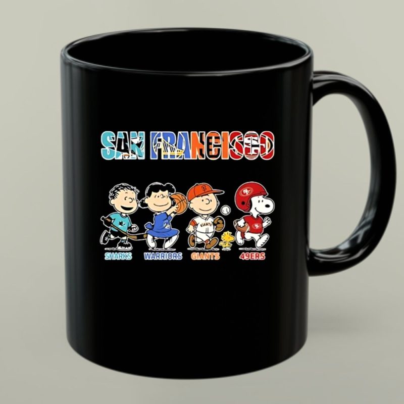 Peanuts San Francisco Sharks Warriors Giants 49Ers 1 Mug 1.Jpg