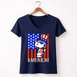 Peanuts Snoopy America Patriotic The Peanuts Movie 5 Womens V Neck