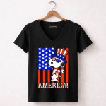 Peanuts Snoopy America Patriotic The Peanuts Movie 7 Womens V Neck