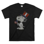 Peanuts Snoopy American Flag Top Hat USA T Shirt 6