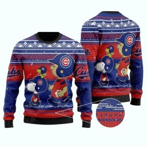 Peanuts Snoopy And Woodstock With Chicago Cubs Ugly Sweater 1.jpg