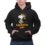Peanuts Snoopy Christmas Lighten Up with Holiday Lights and Santa Hat 2 Hoodie 1.jpg