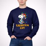 Peanuts Snoopy Christmas Lighten Up with Holiday Lights and Santa Hat 3 Sweatshirt 1.jpg